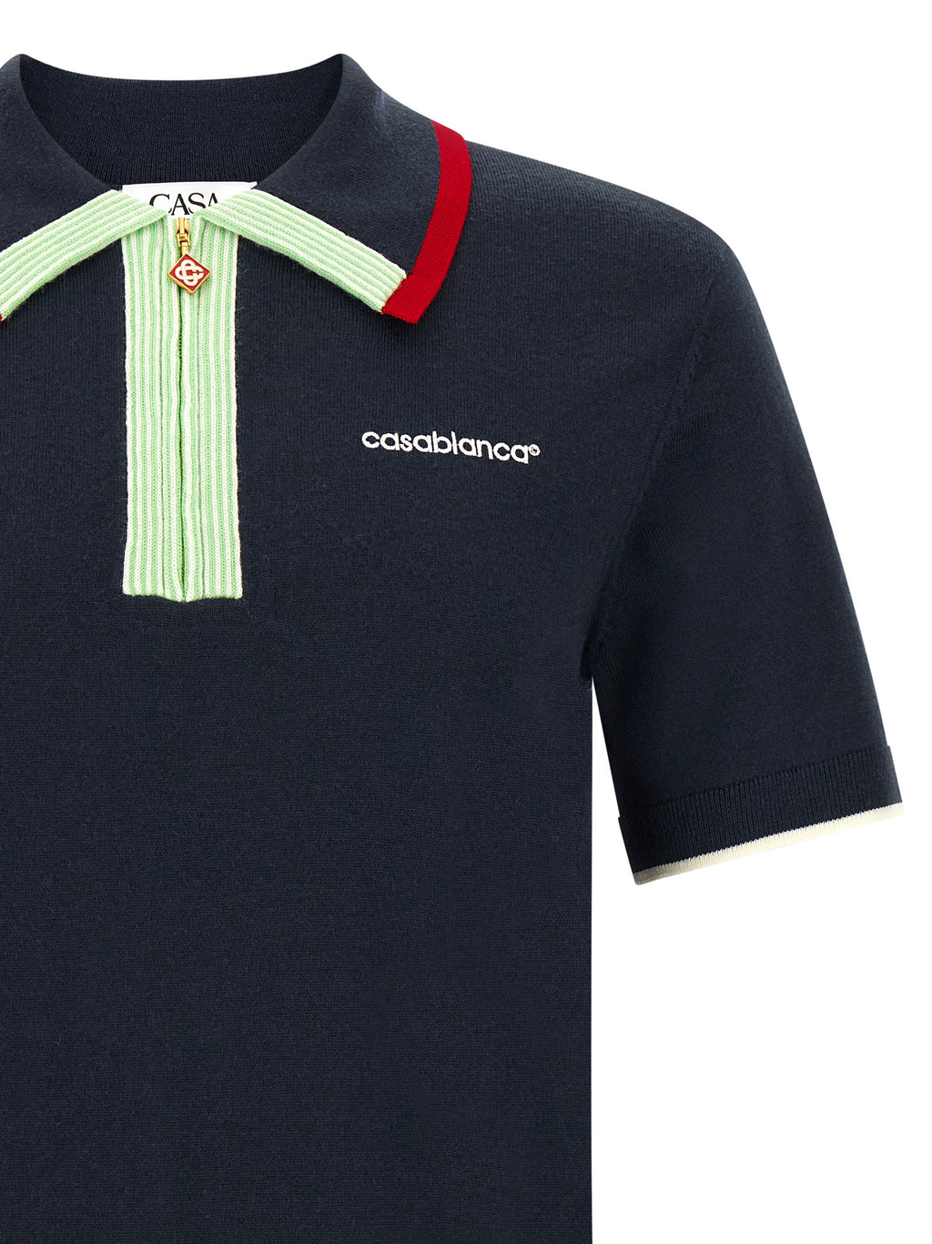 Blue Wool Polo Shirt