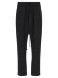 Black Cotton Casual Pants