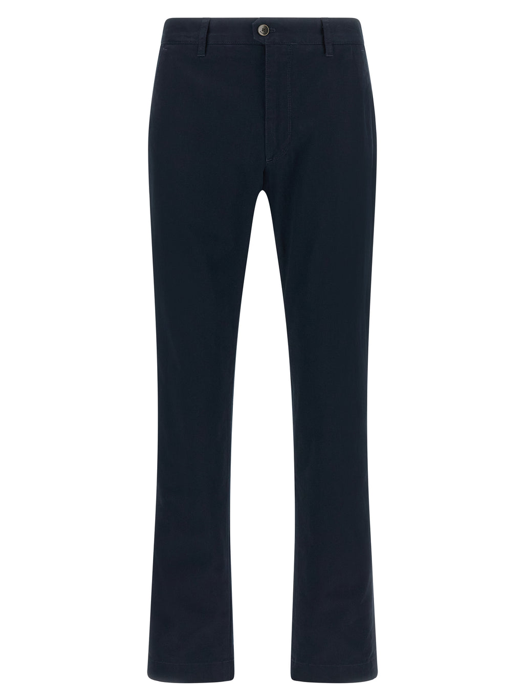 Blue Cotton Casual Pants