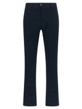 Blue Cotton Casual Pants