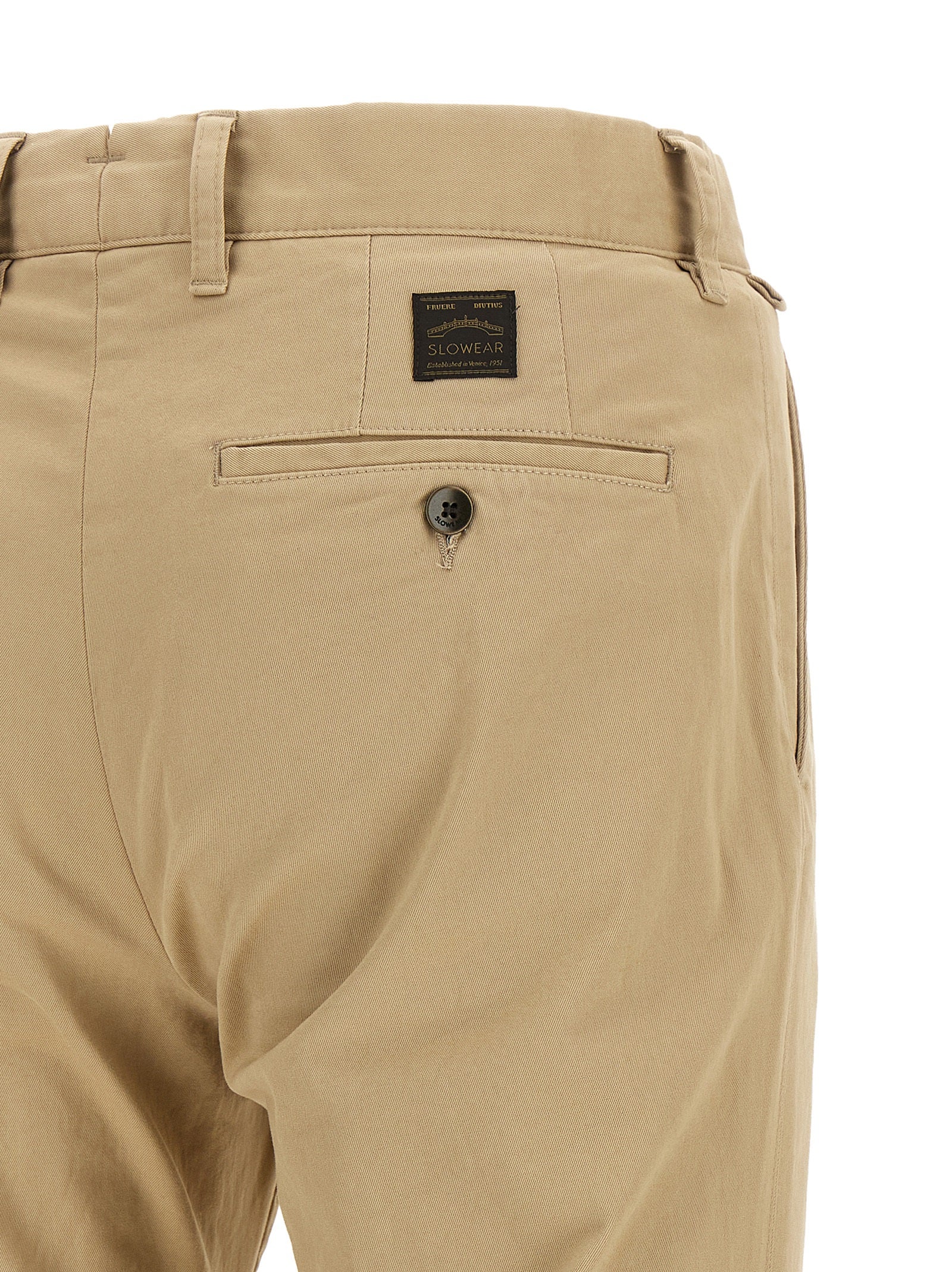Beige Cotton Chino Pants