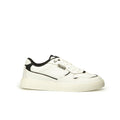 Black And White Leather Low Top Sneakers