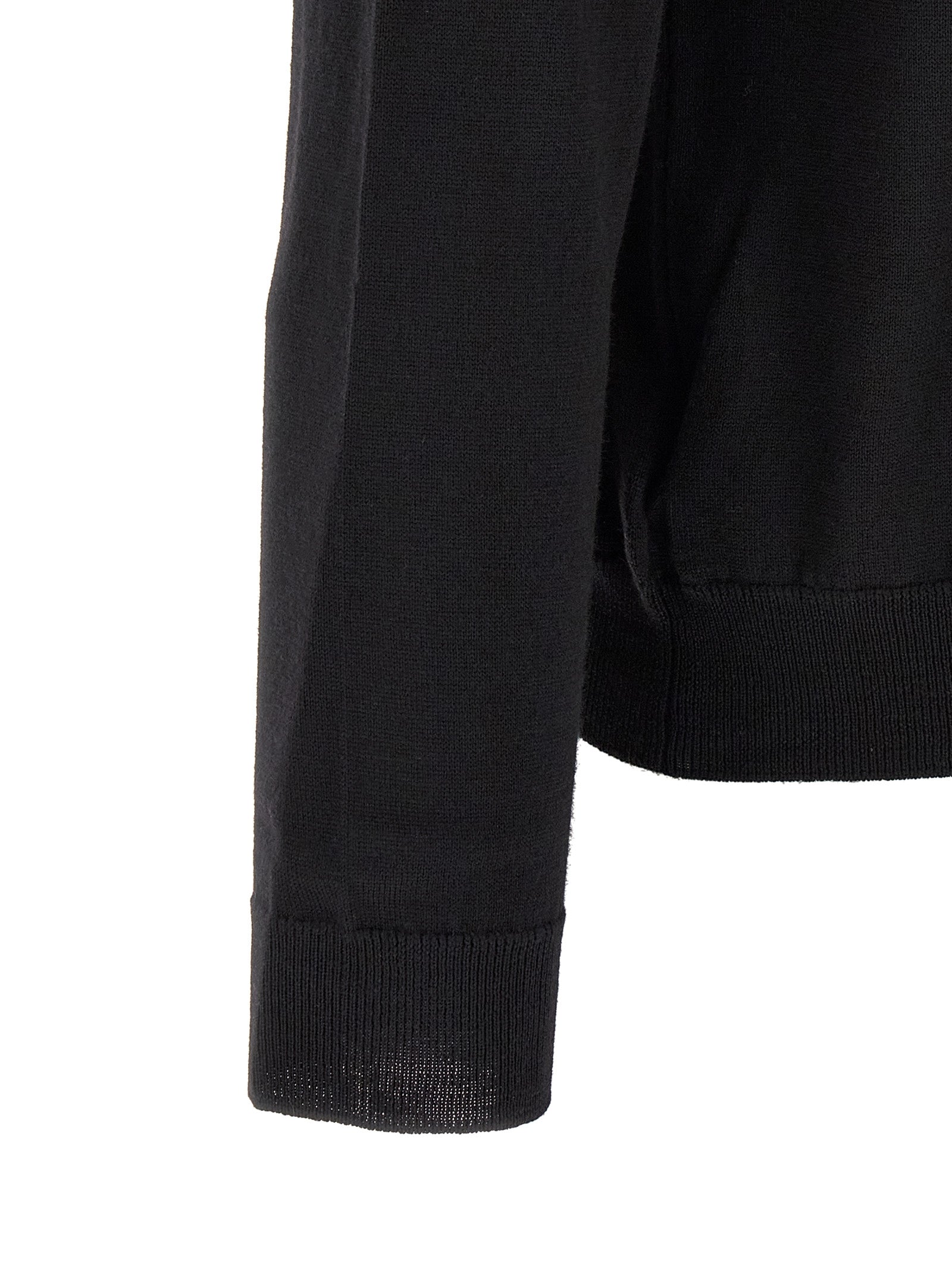 Black Virgin Wool Cardigan