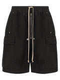 Black Cotton Bermuda Shorts