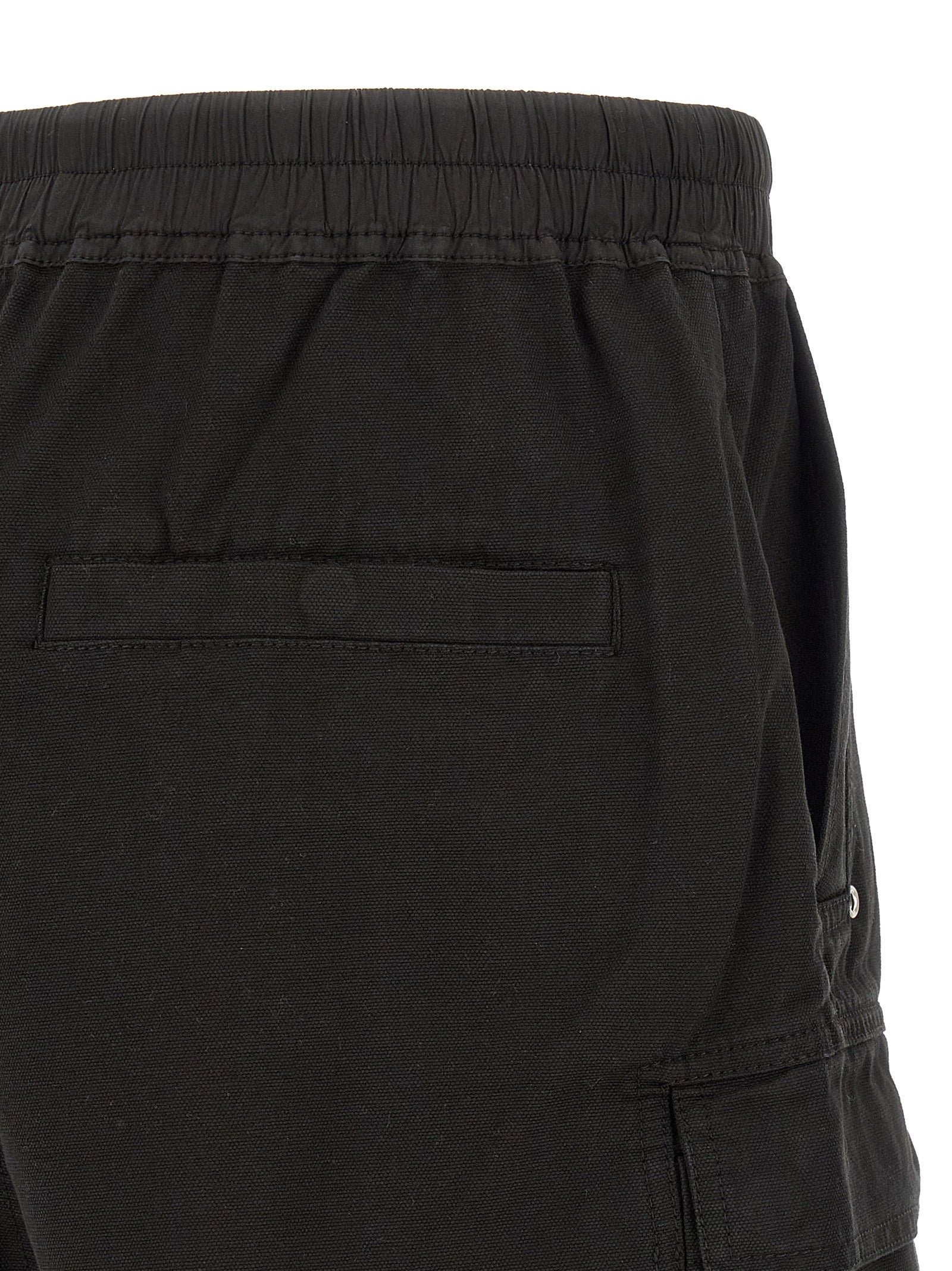 Black Cotton Bermuda Shorts