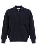 Blue Merino Wool Polo Shirt