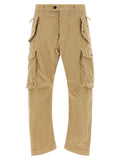Beige Cotton Cargo Pants