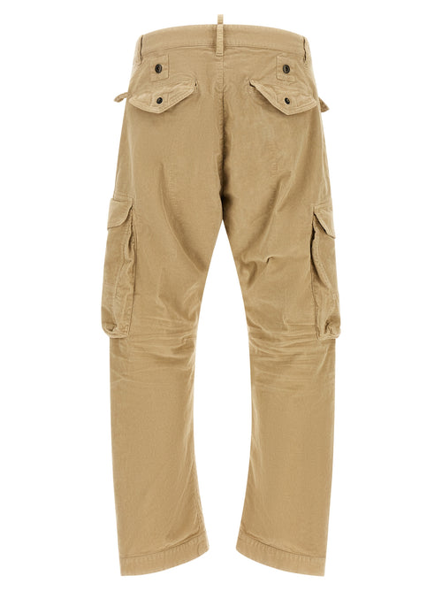 Beige Cotton Cargo Pants
