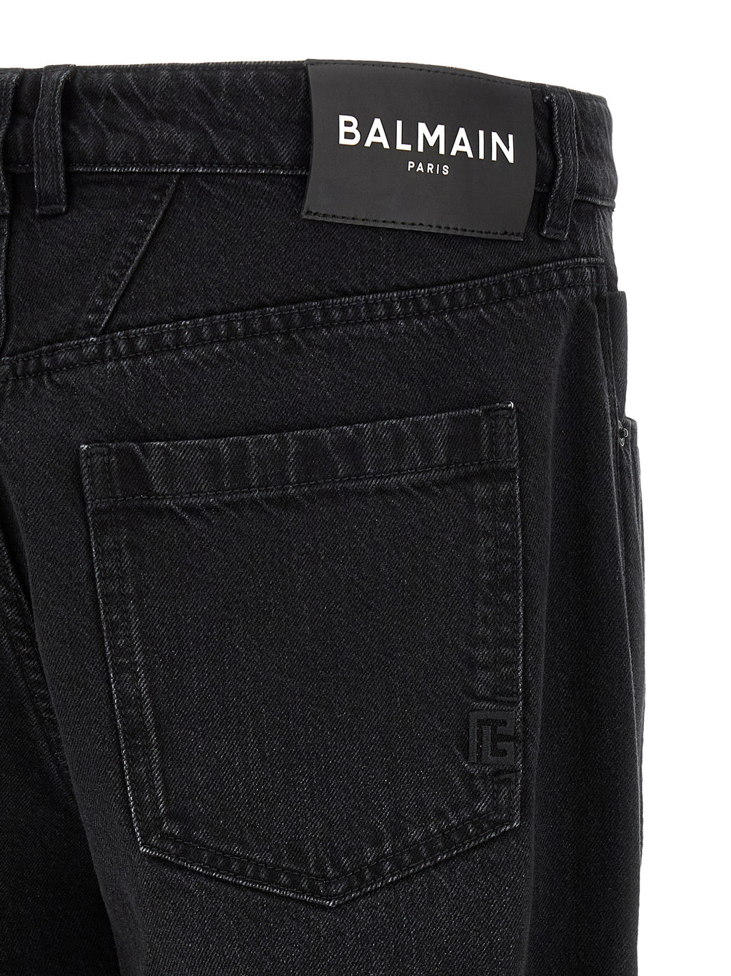 Black Cotton Straight-Leg Jeans