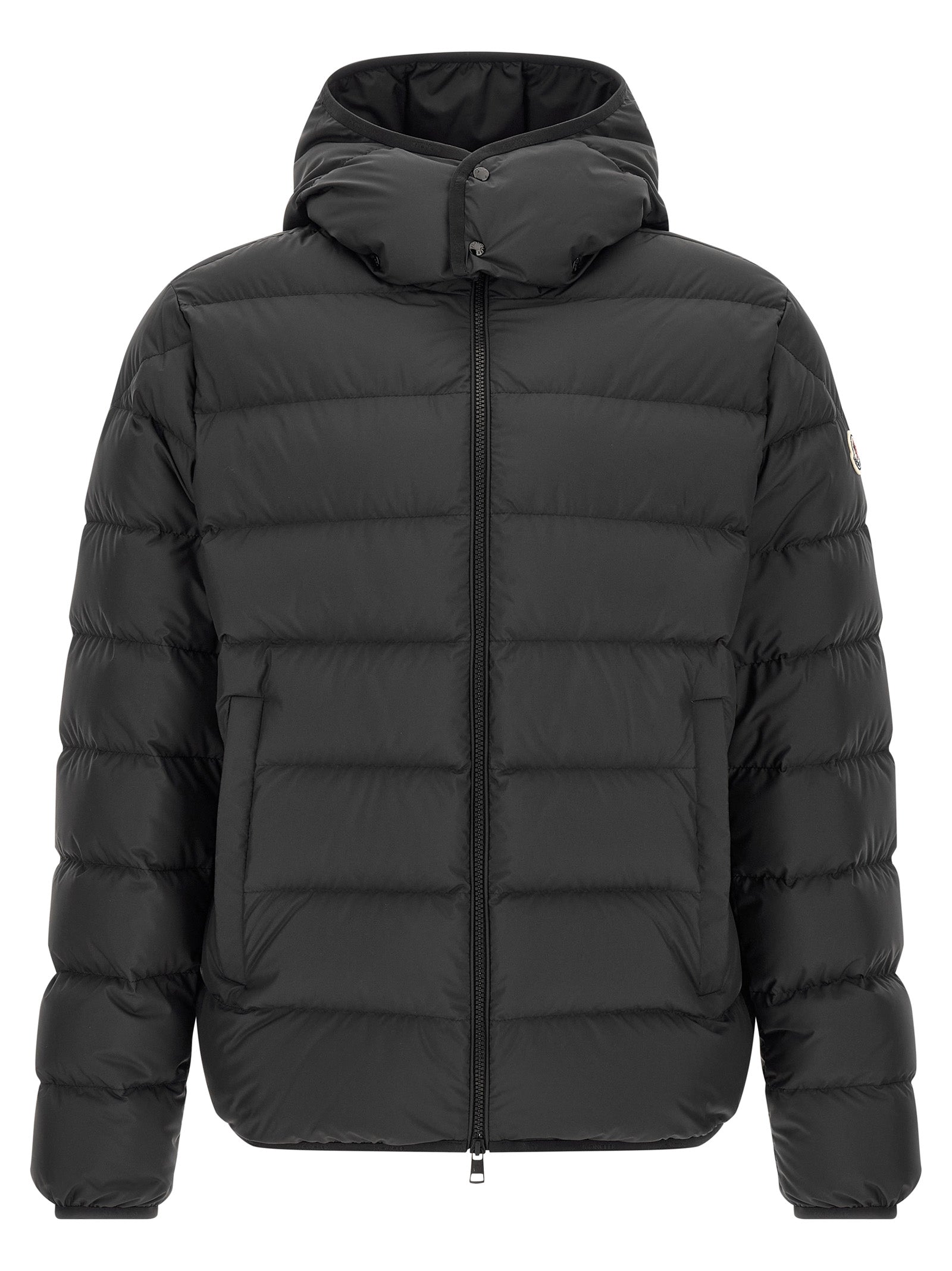 Black Polyester Full-Length Jacket