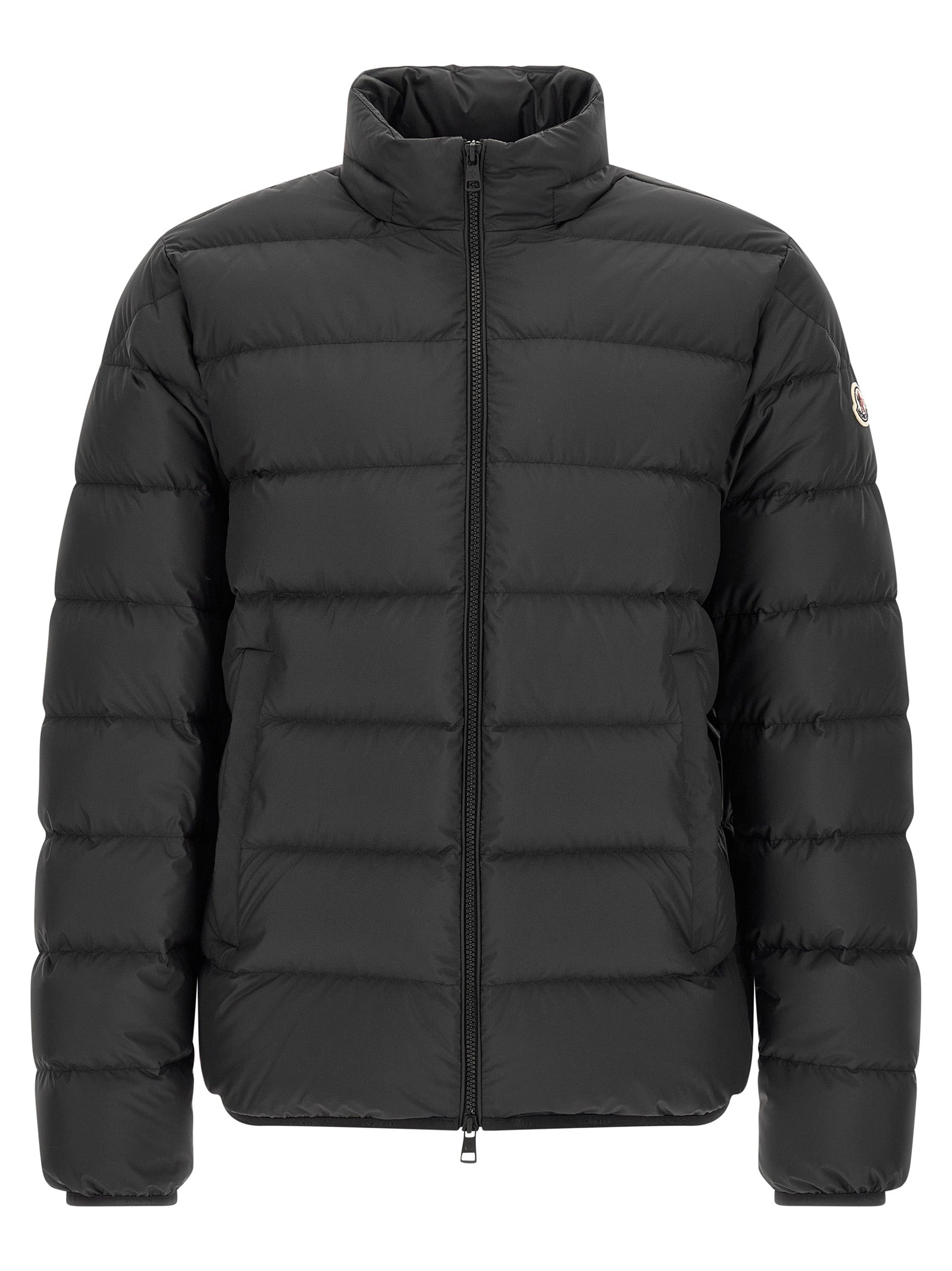 Black Polyester Full-Length Jacket