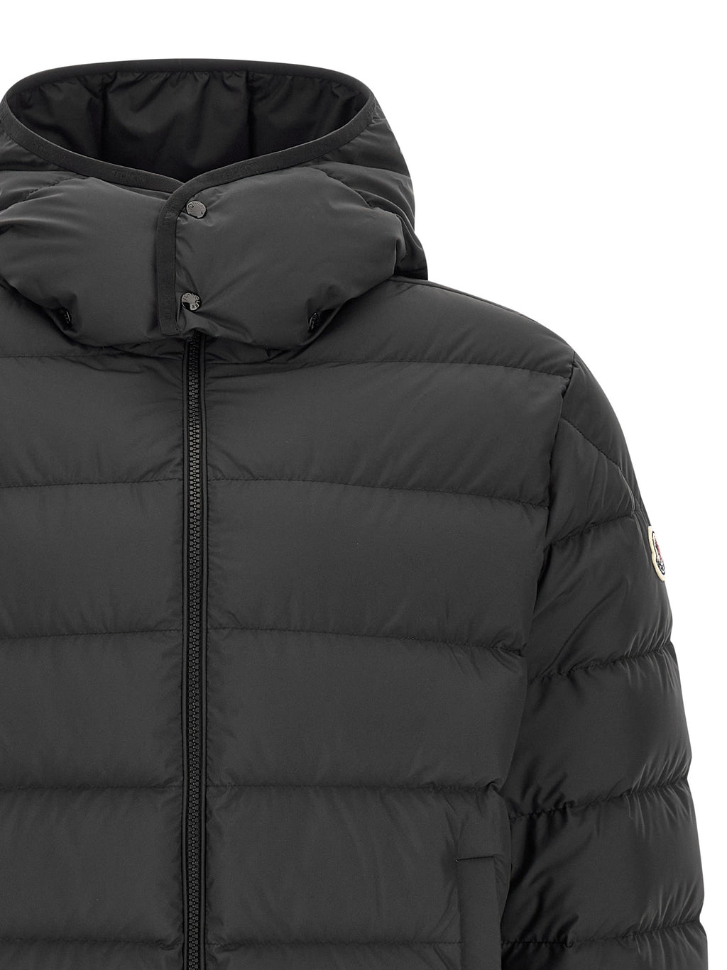 Black Polyester Full-Length Jacket