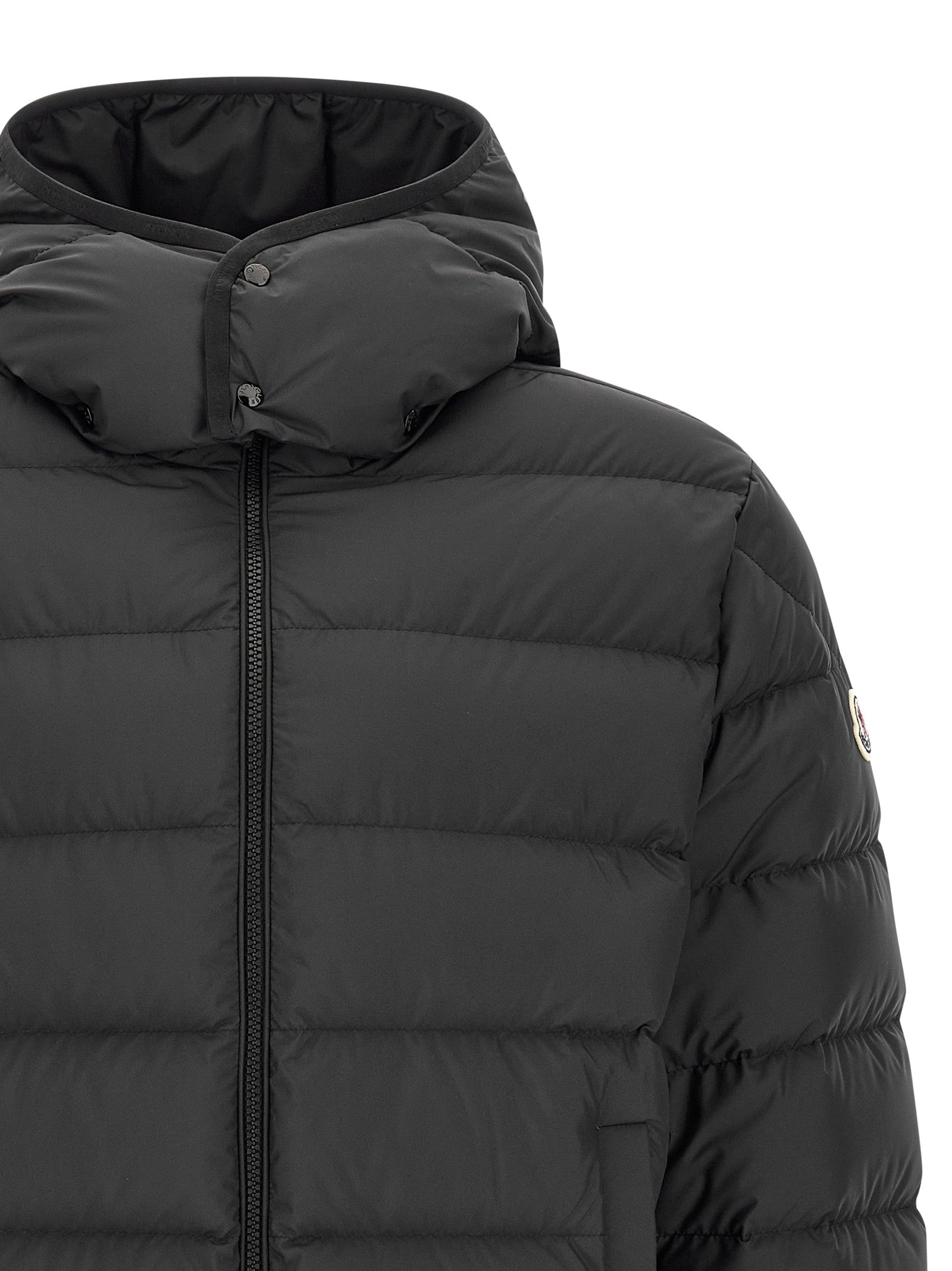 Black Polyester Full-Length Jacket