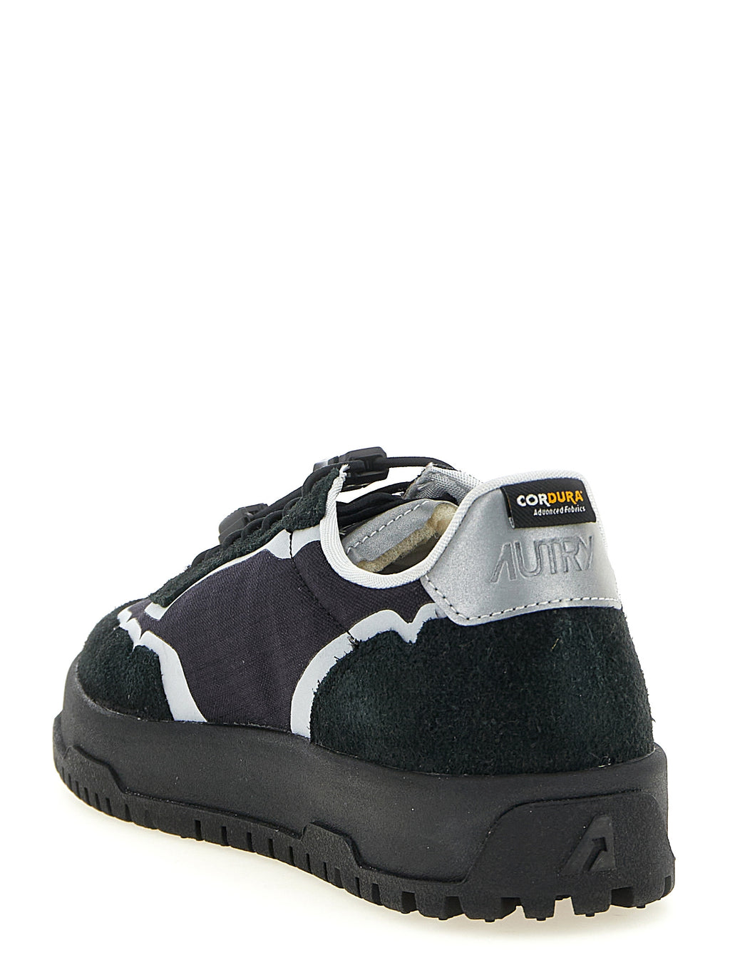 Black Nylon Athletic Sneakers