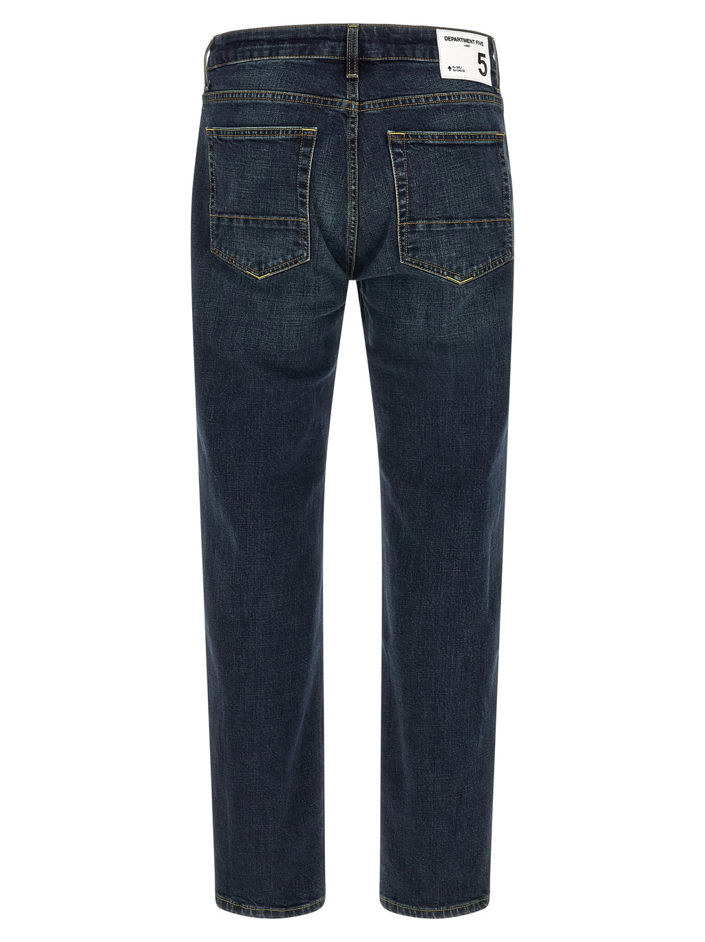 Blue Cotton Straight-Leg Jeans