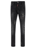 Black Cotton Slim Fit Jeans