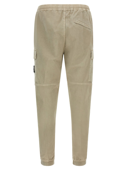 Beige Cotton Cargo Pants