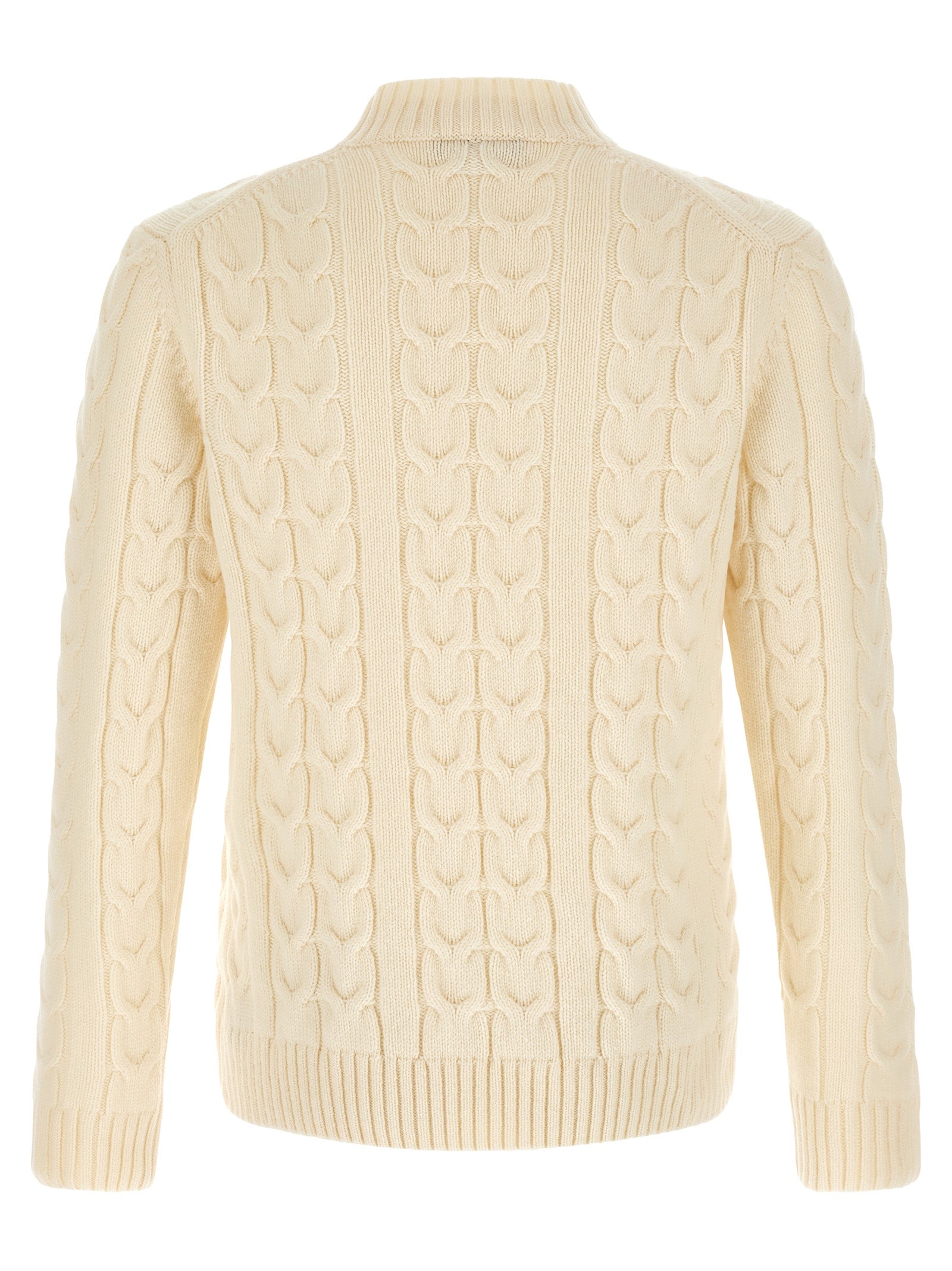 White Virgin Wool Cardigan