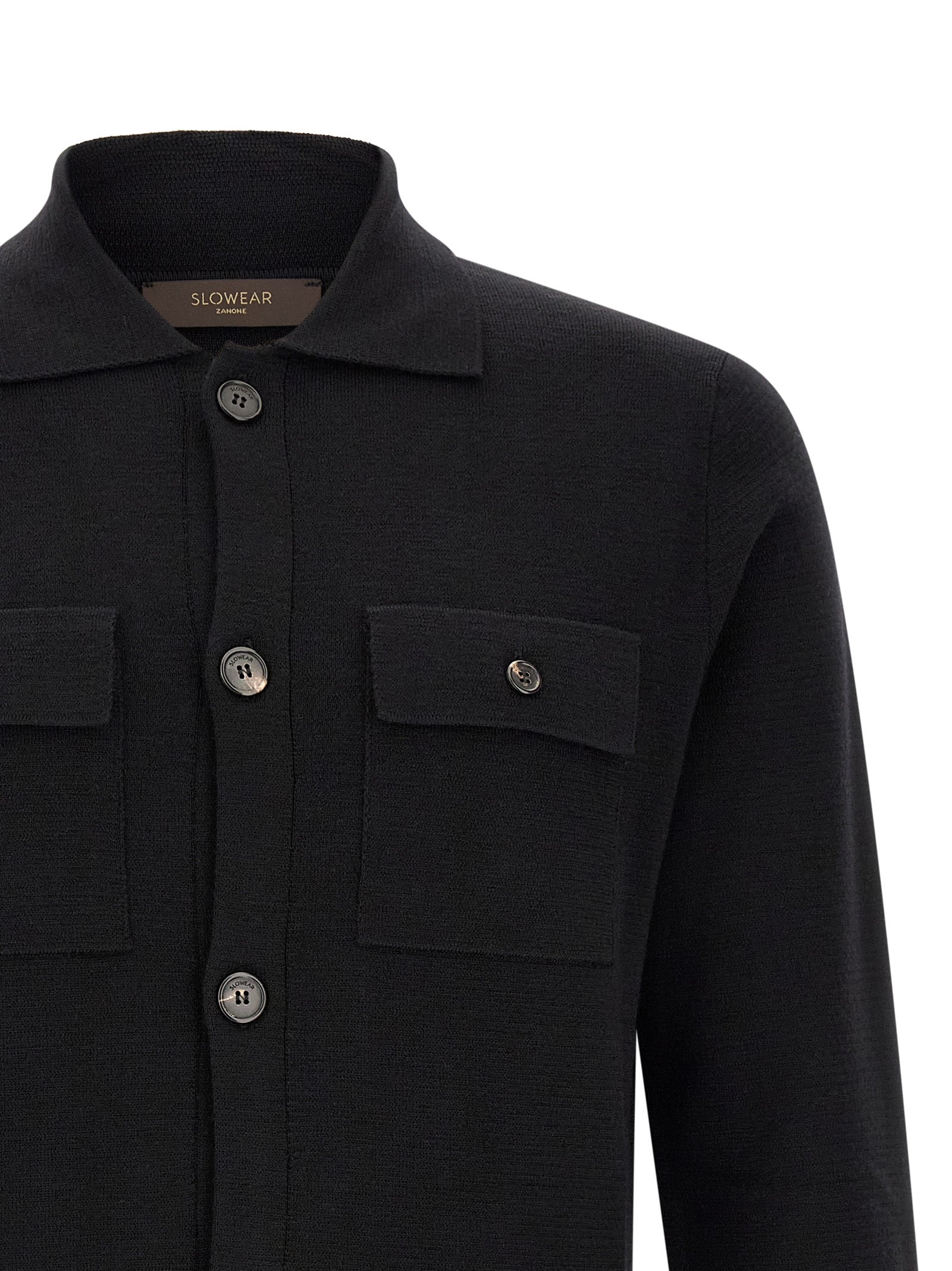 Black Virgin Wool Cardigan
