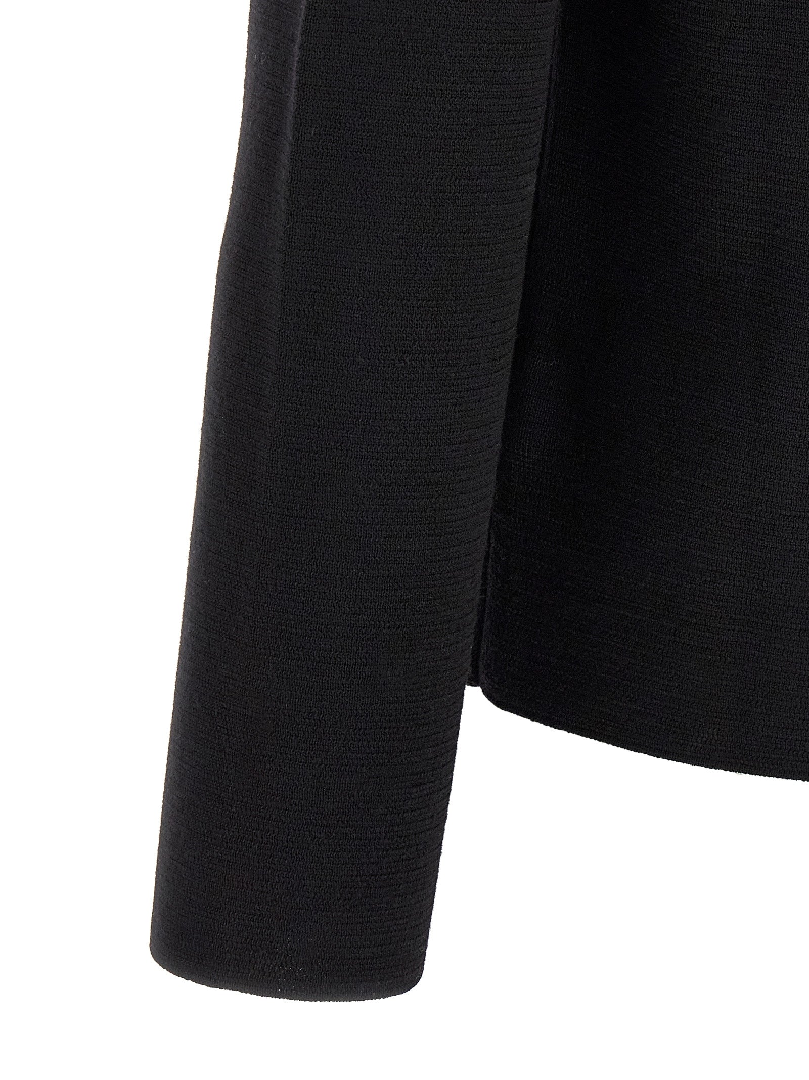 Black Virgin Wool Cardigan