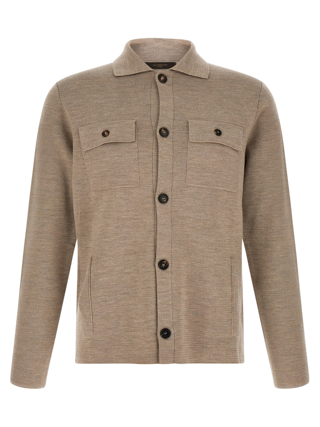 Beige Virgin Wool Cardigan