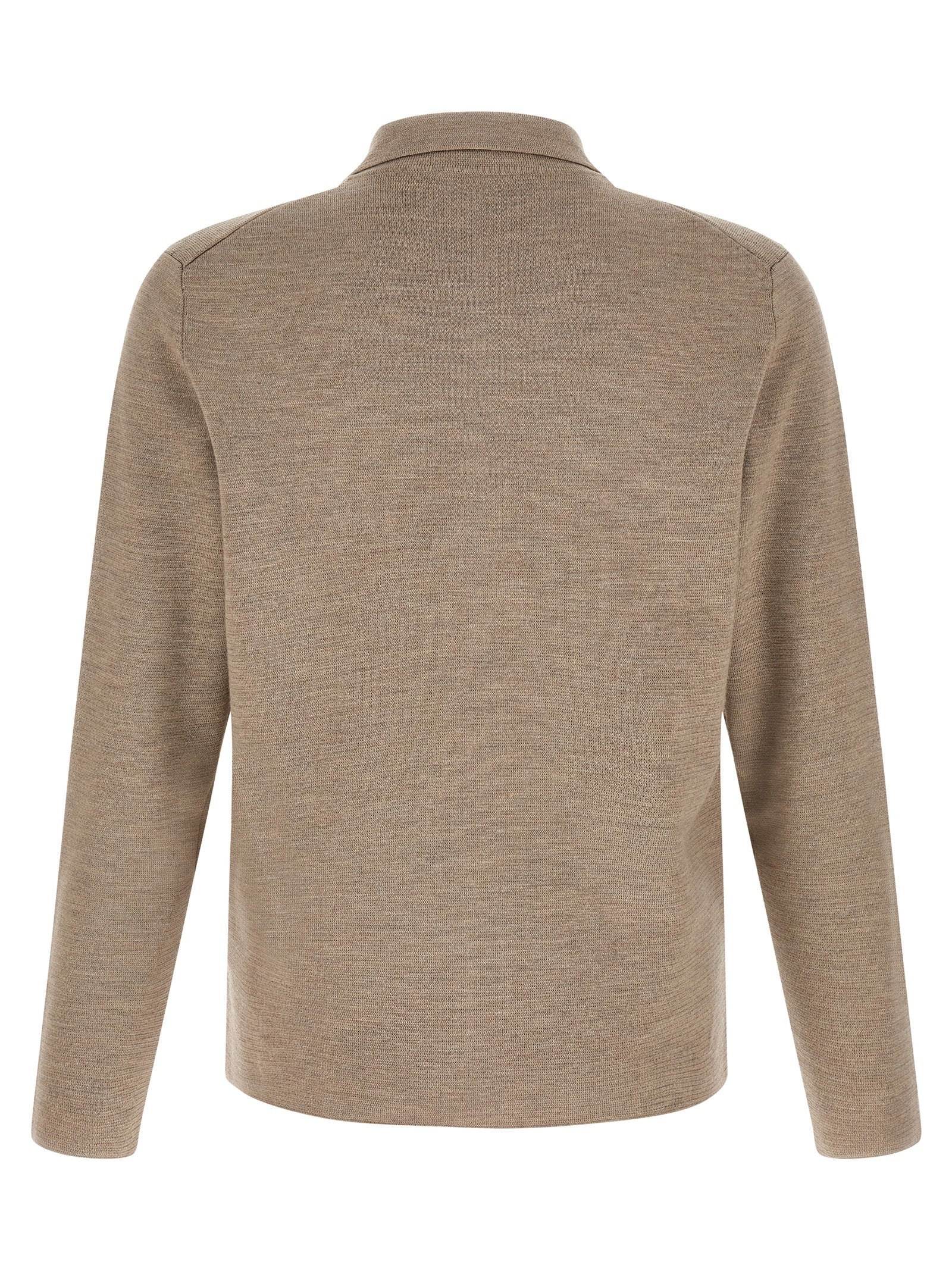 Beige Virgin Wool Cardigan
