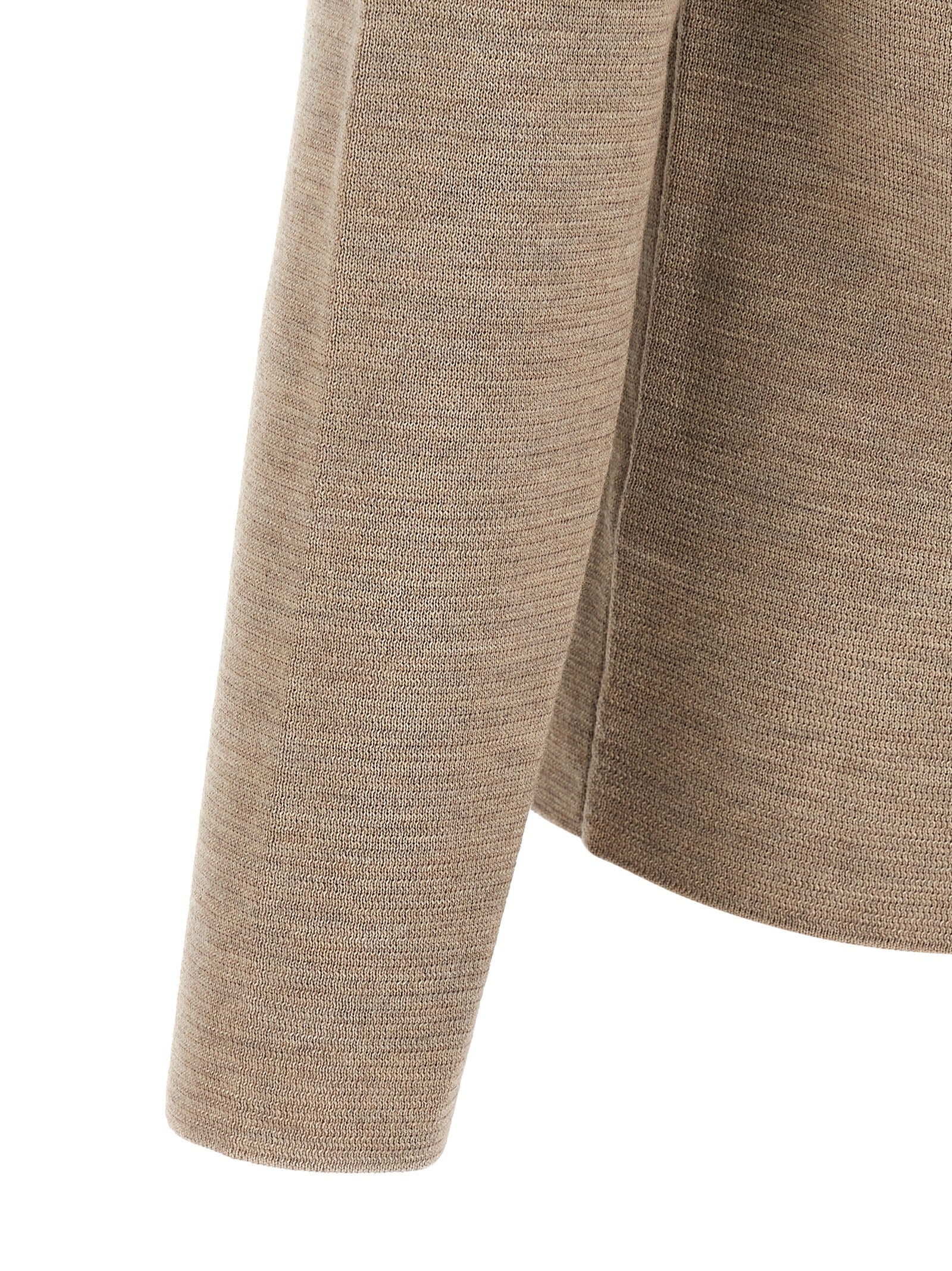 Beige Virgin Wool Cardigan