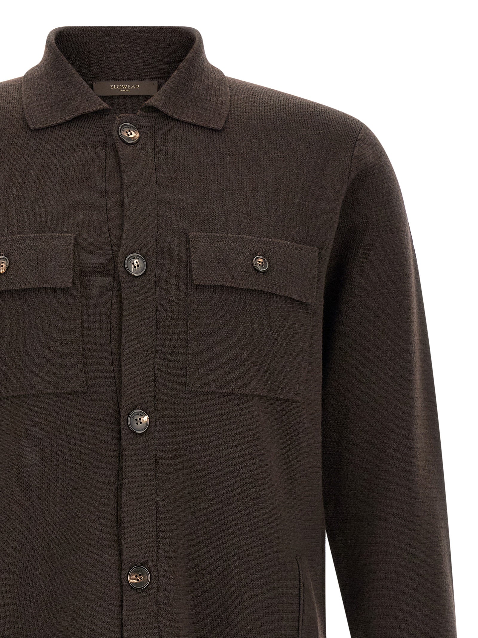 Brown Virgin Wool Cardigan