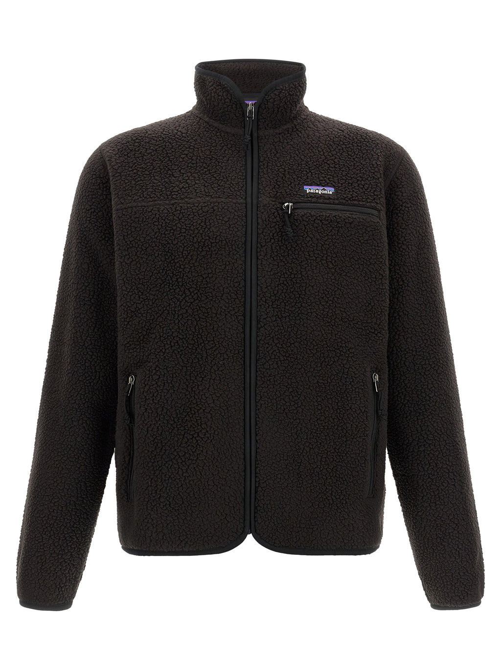 Black Polyester Full-Length Jacket