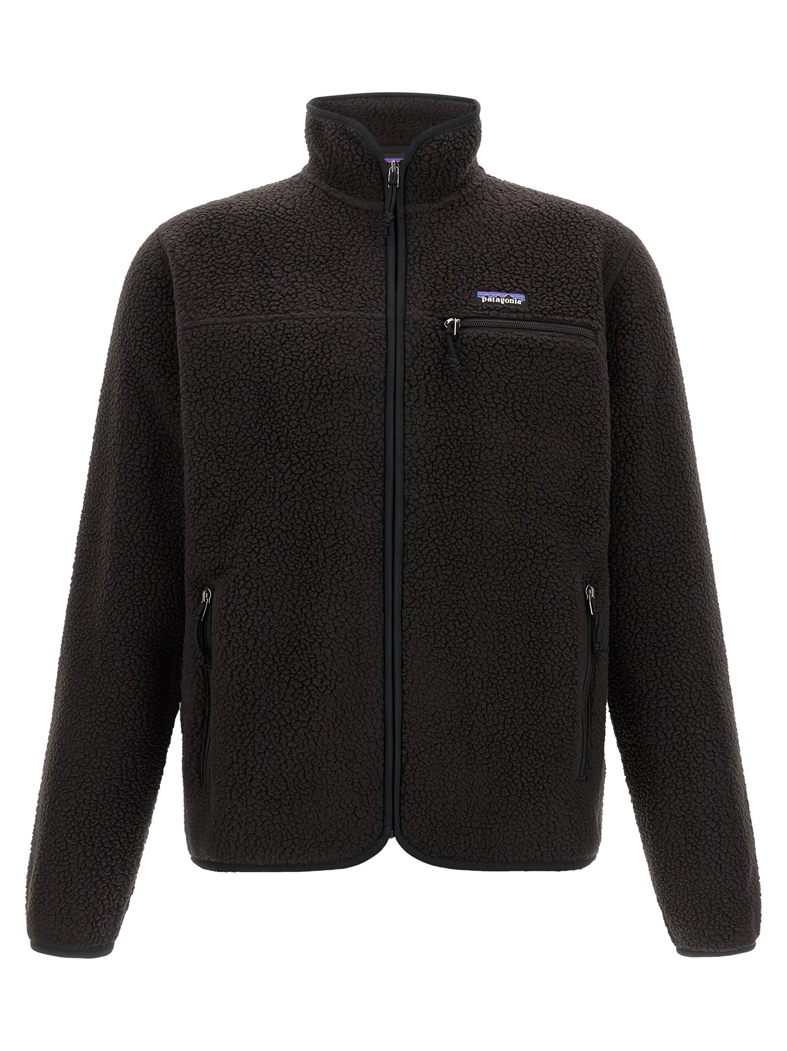 Black Polyester Full-Length Jacket