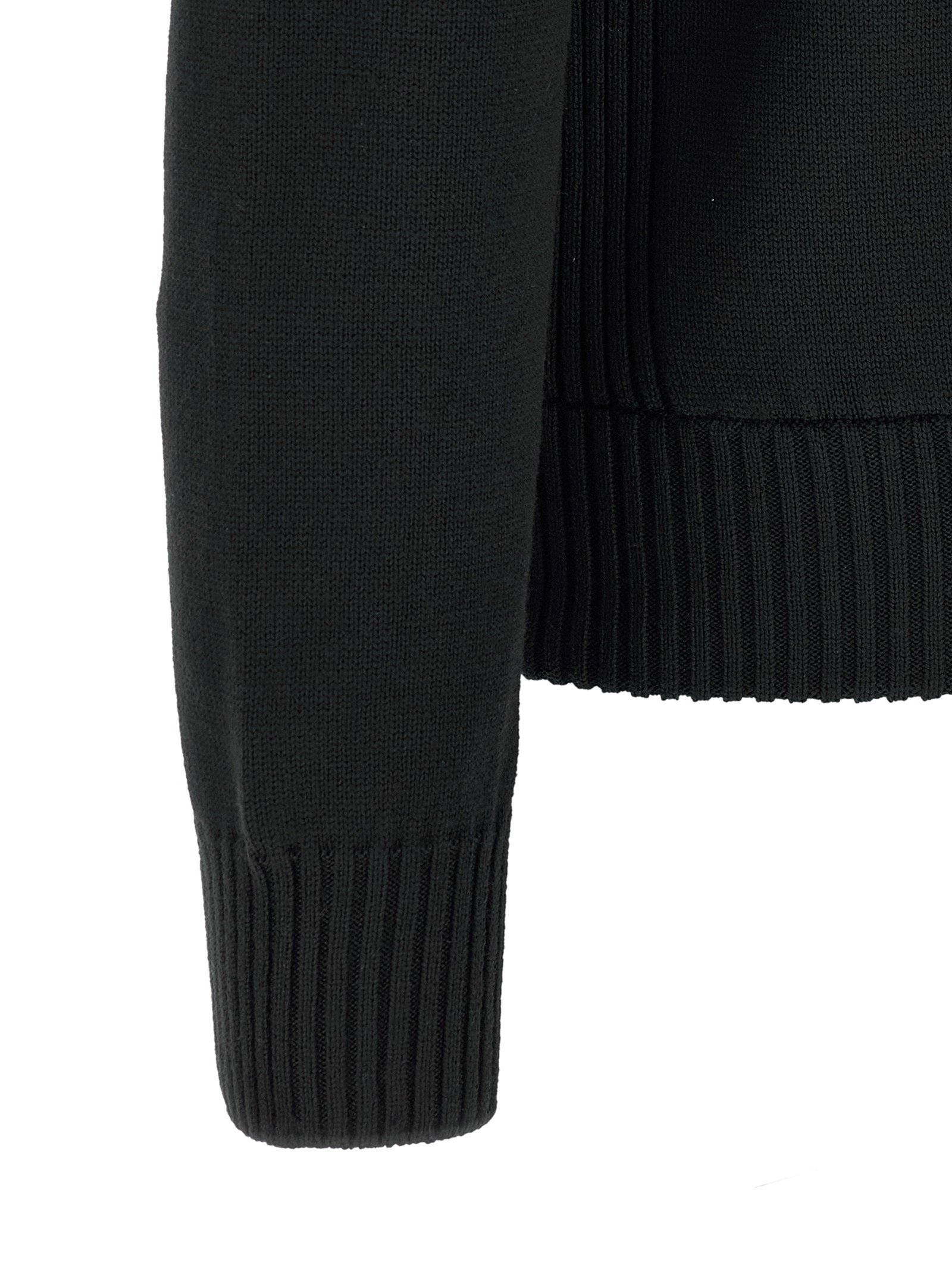 Black Polyester Cardigan