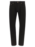 Black Cotton Straight-Leg Jeans