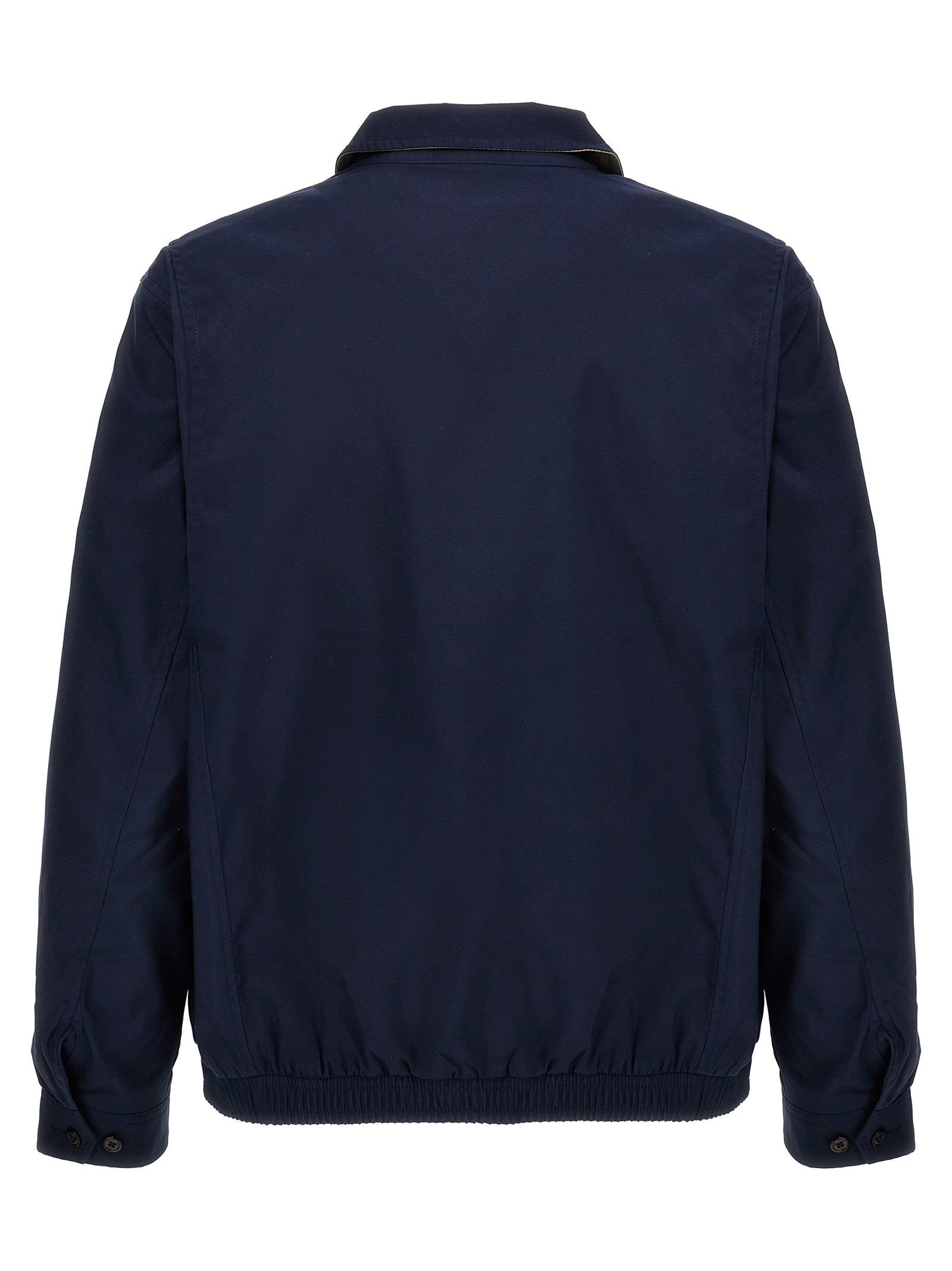 Blue Polyester Full-Length Jacket
