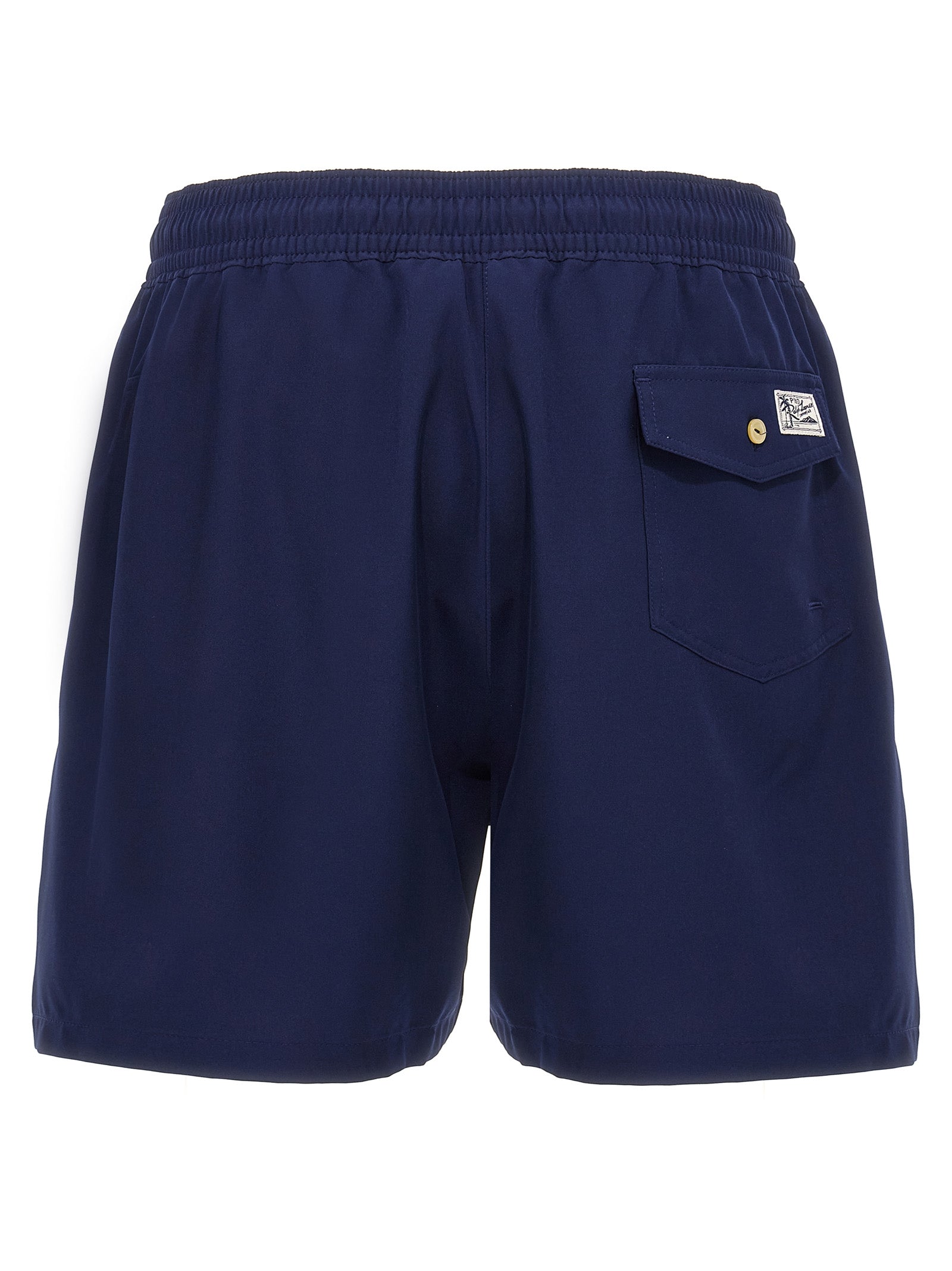 Blue Polyester Bermuda Shorts