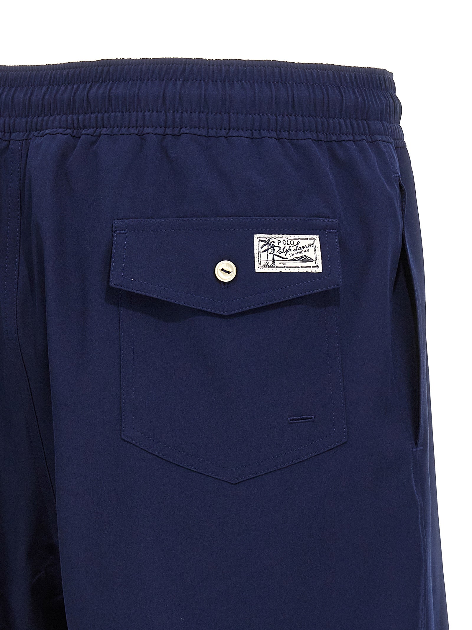 Blue Polyester Bermuda Shorts