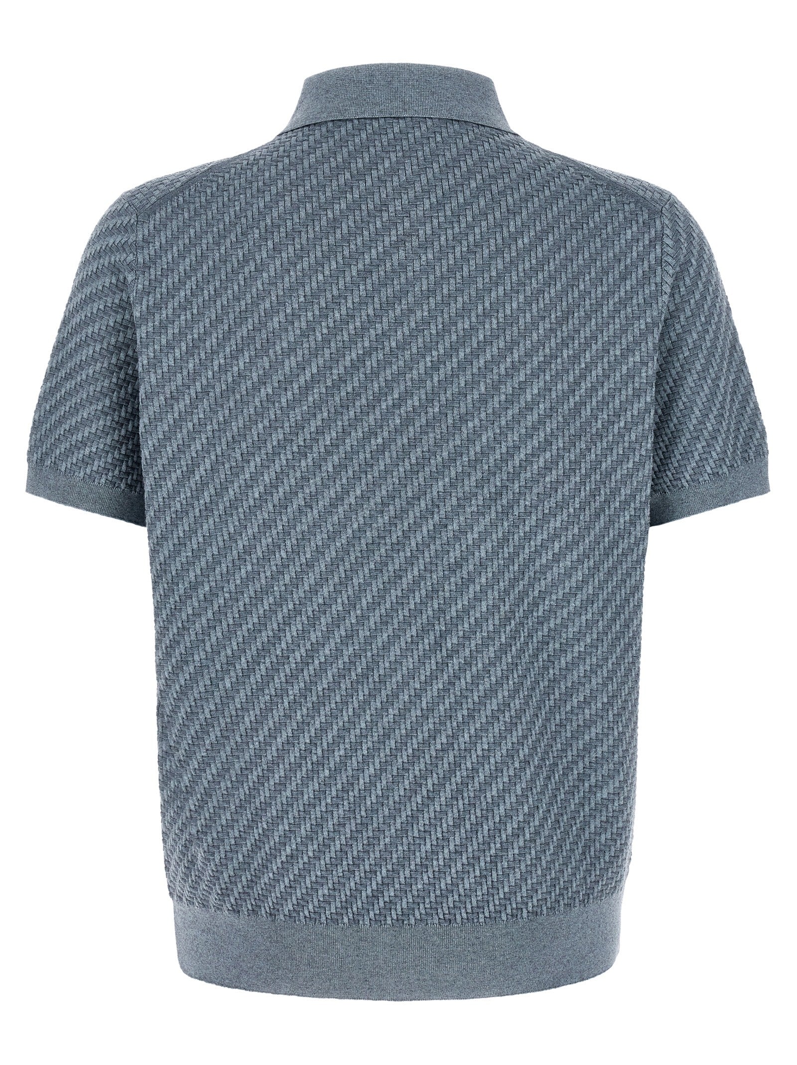 Blue Cotton Polo Shirt