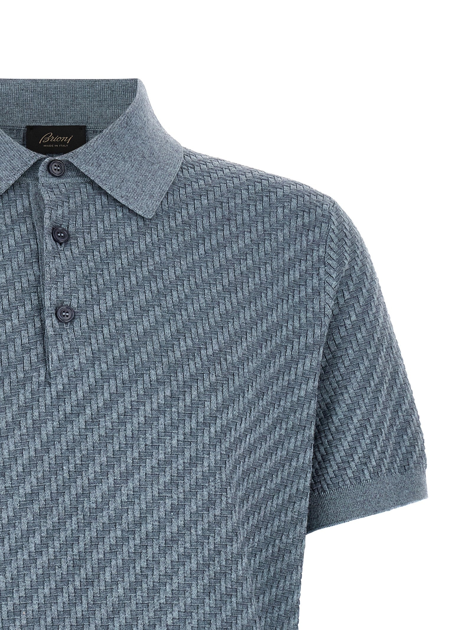Blue Cotton Polo Shirt