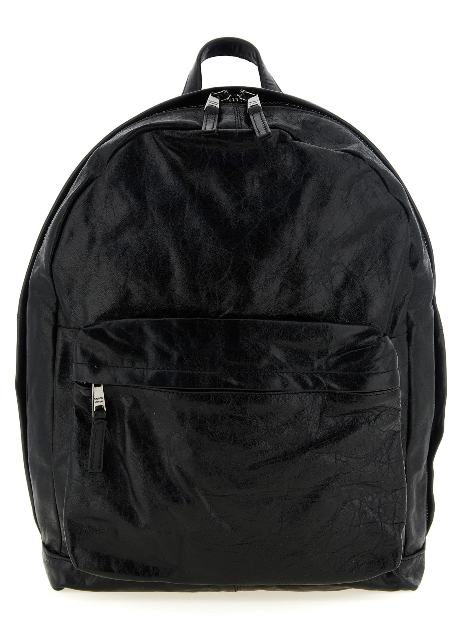 Black Lamb Leather Backpack