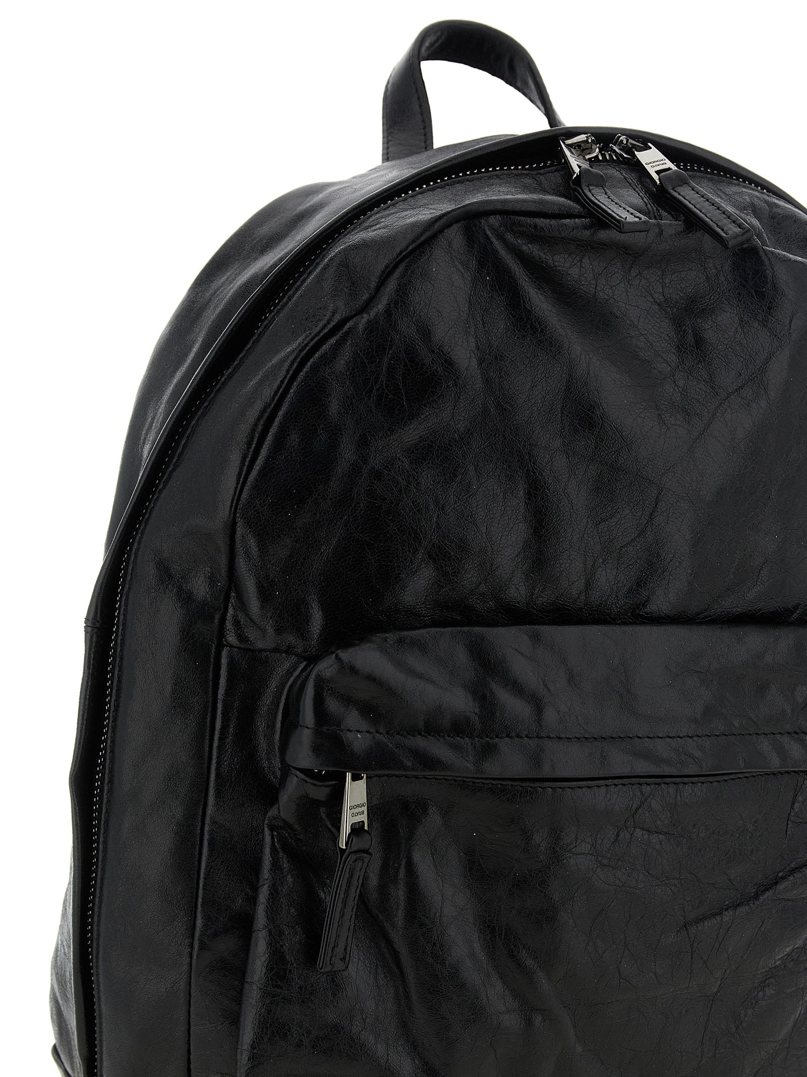Black Lamb Leather Backpack