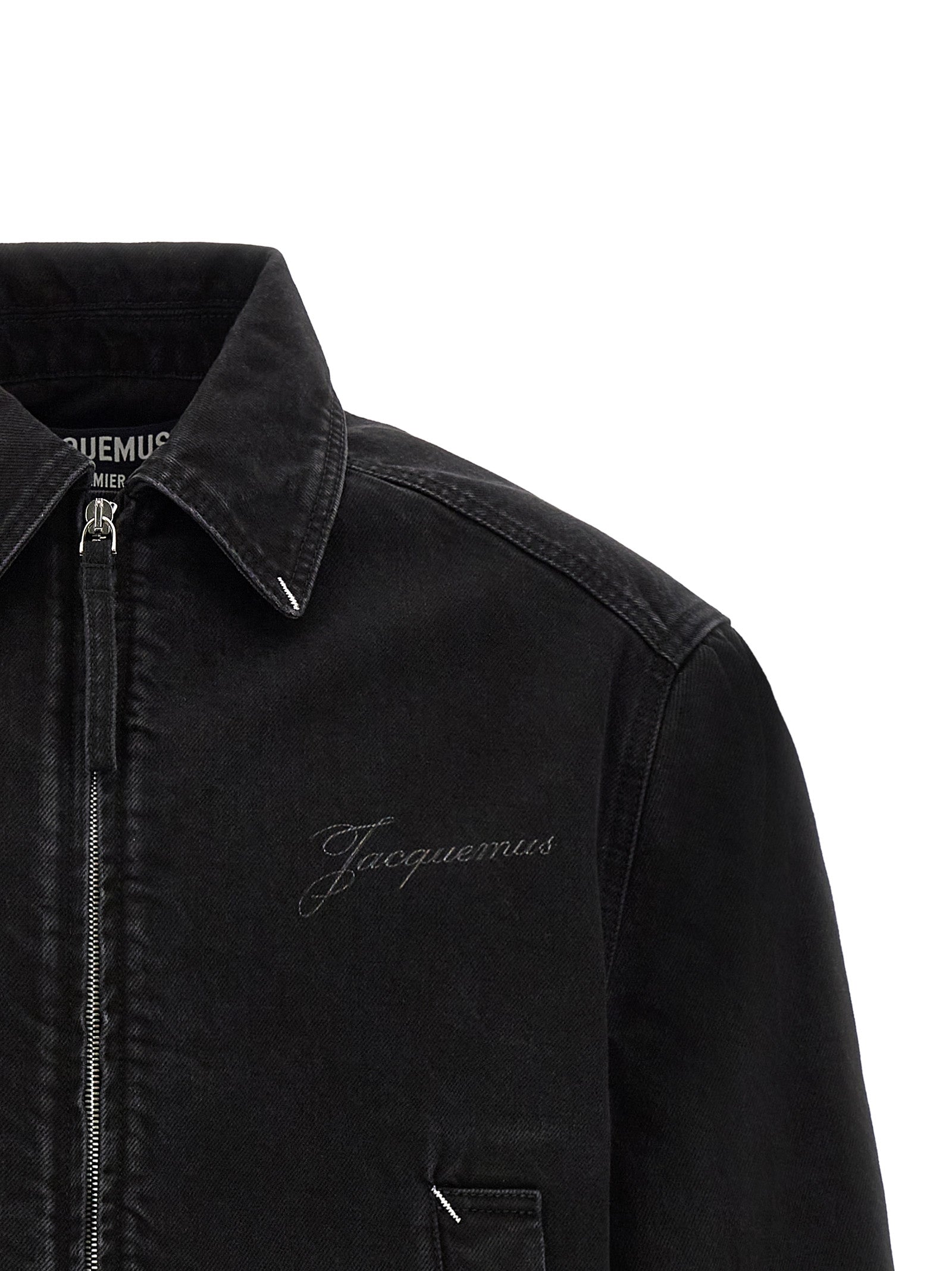 Black Cotton Denim Jacket