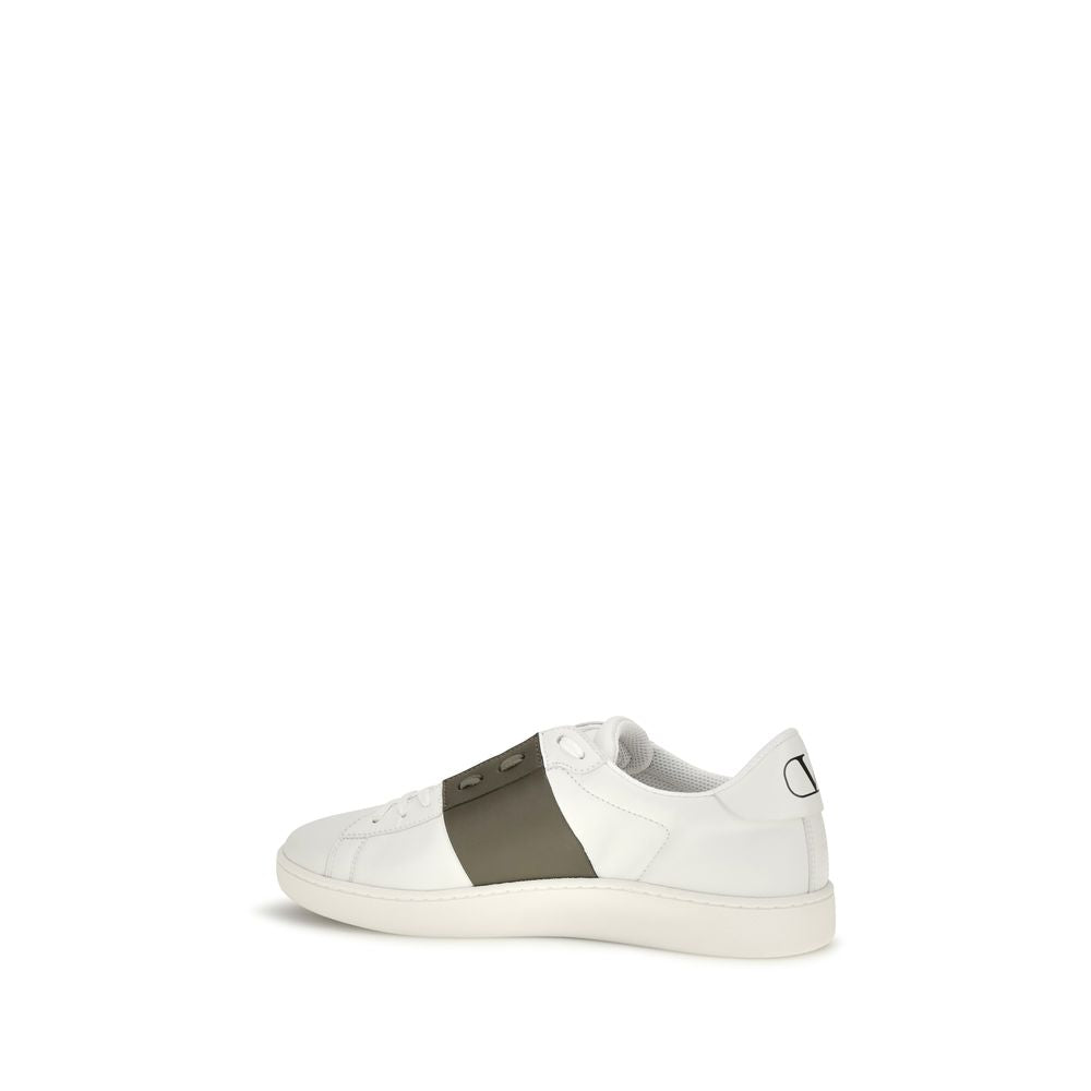 White Calf Leather Bos Taurus Low Top Sneakers