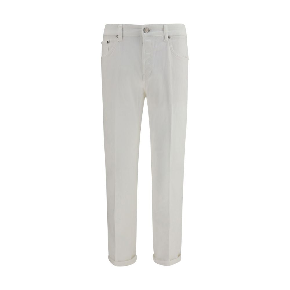 White Cotton Slim Fit Jeans