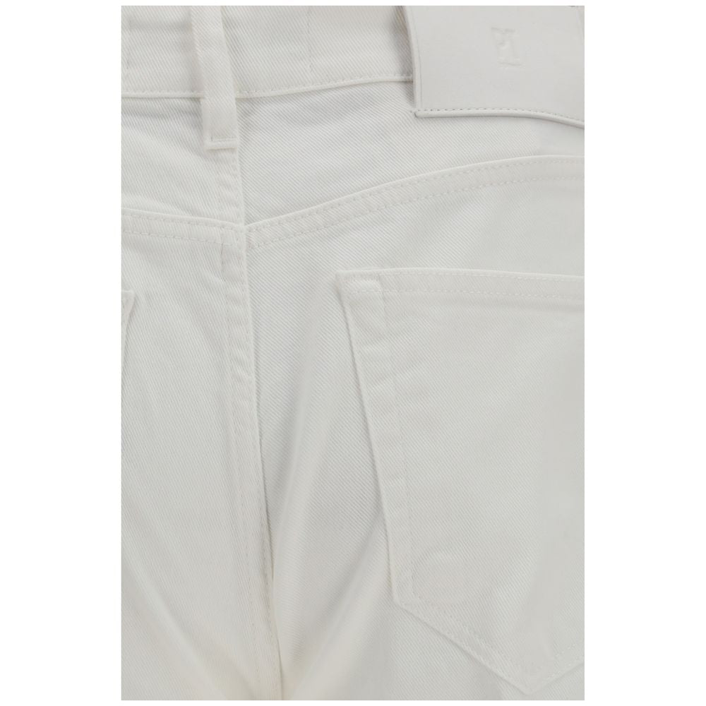 White Cotton Slim Fit Jeans