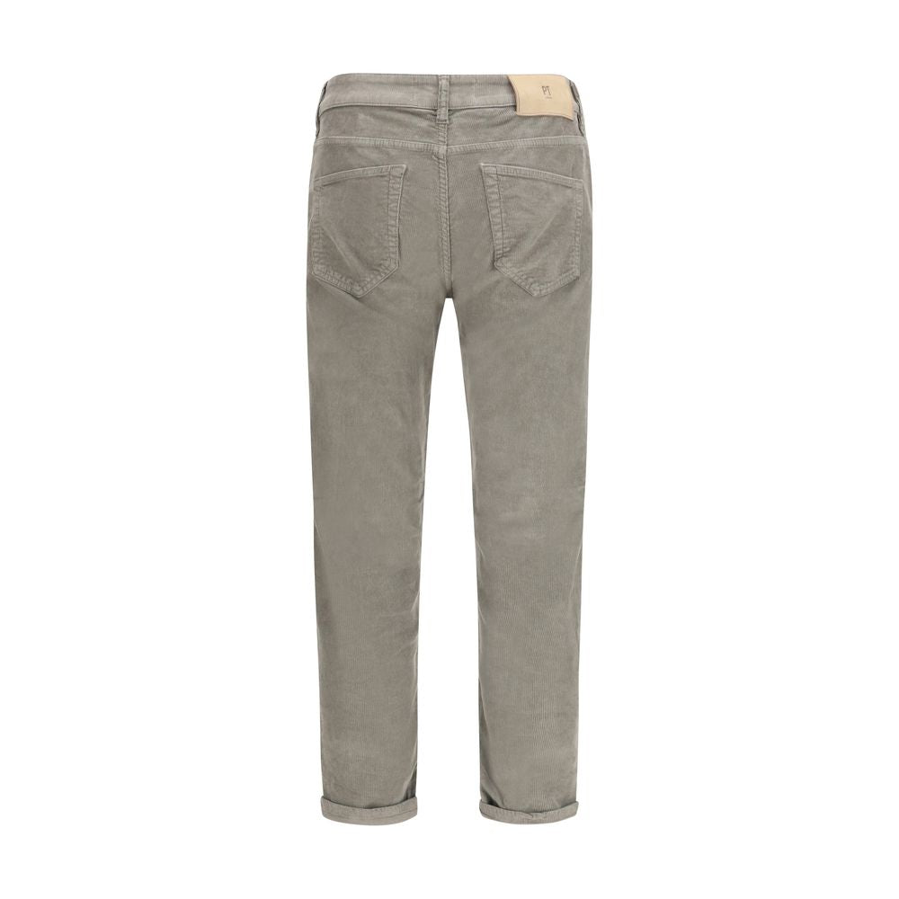 Gray Cotton Casual Pants