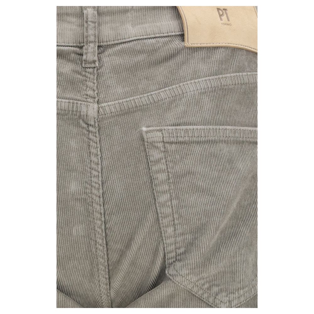 Gray Cotton Casual Pants