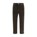 Brown Cotton Casual Pants