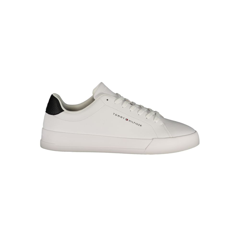 White Polyurethane Men Sneaker