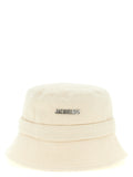 Beige Cotton Bucket Hat