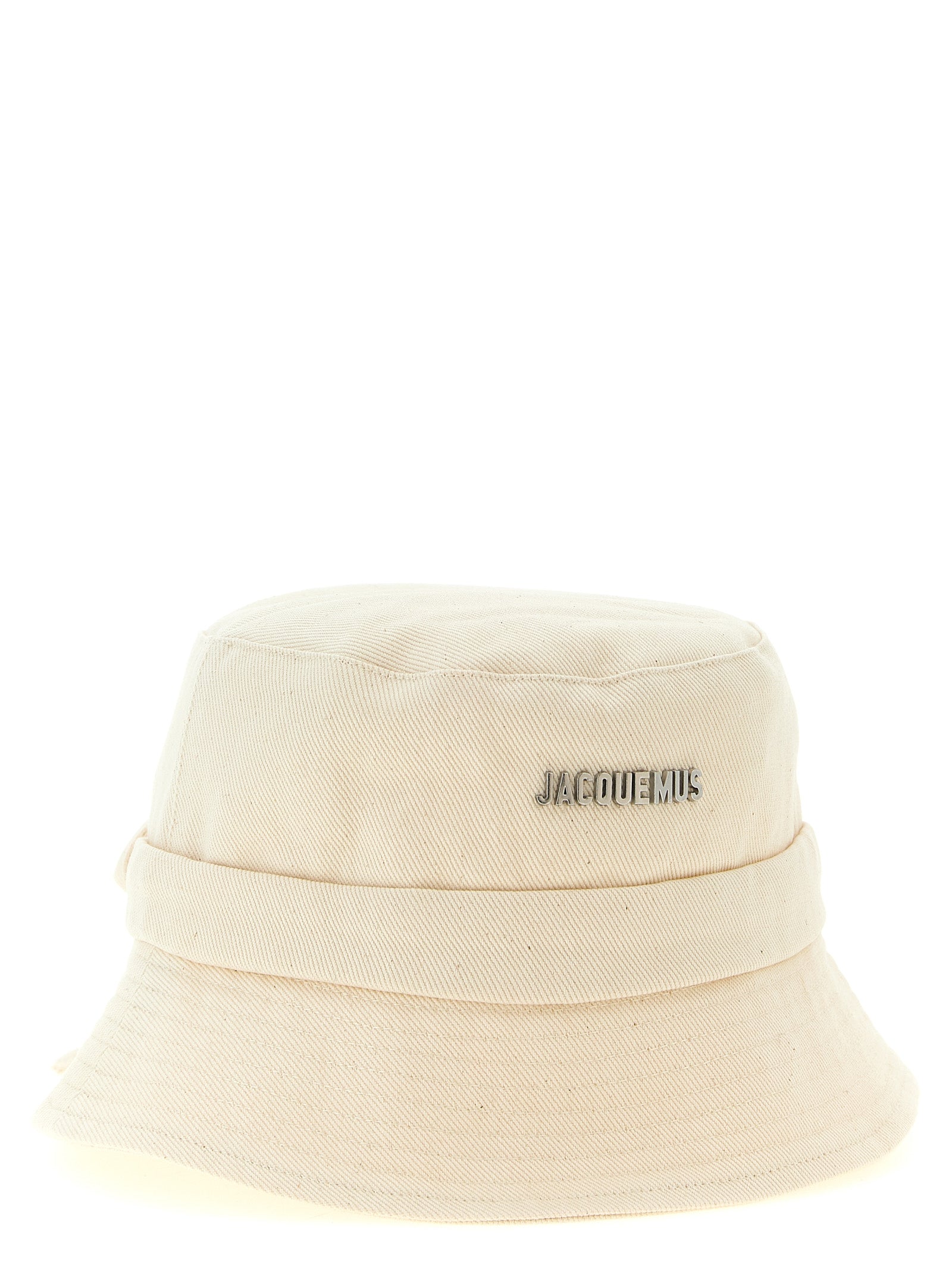 Beige Cotton Bucket Hat