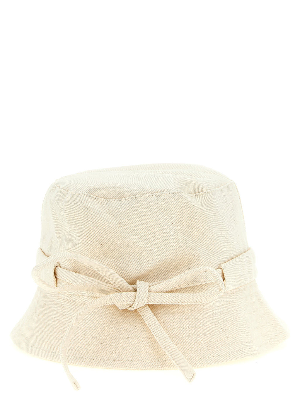 Beige Cotton Bucket Hat